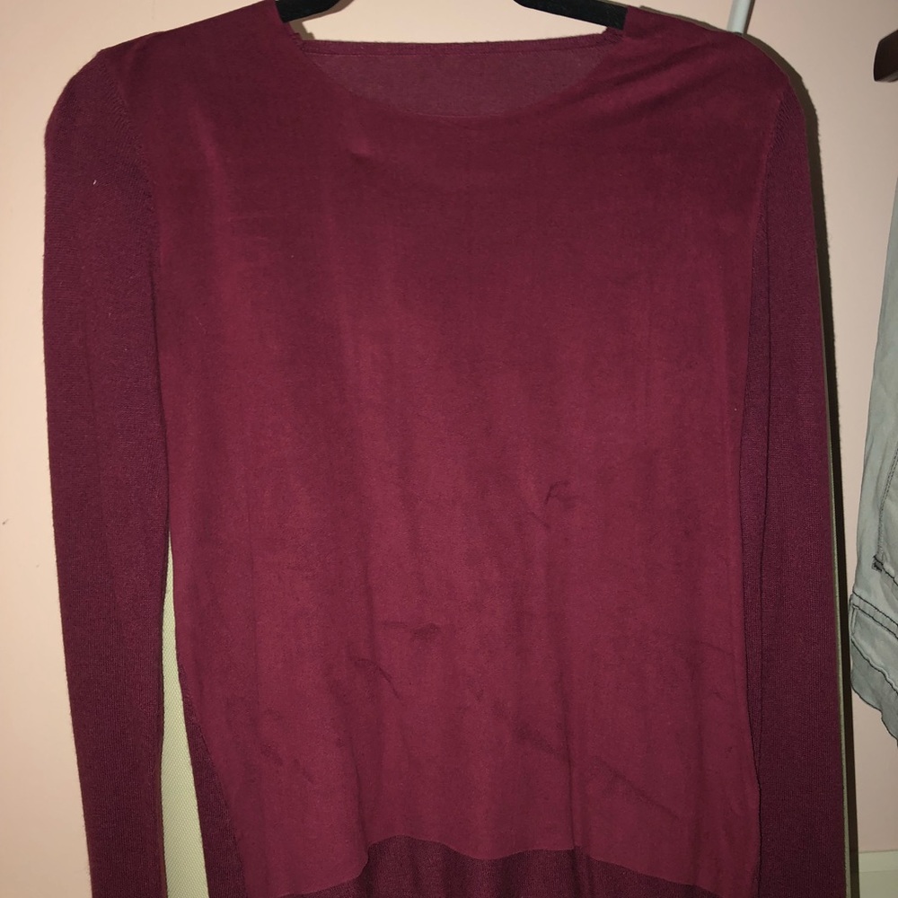 Dark red cardigan sweater